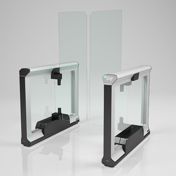 Magnetic Pedestrian mWing End B Wing Action Gate With 71" Glass Panel (36.2" Passage Width)