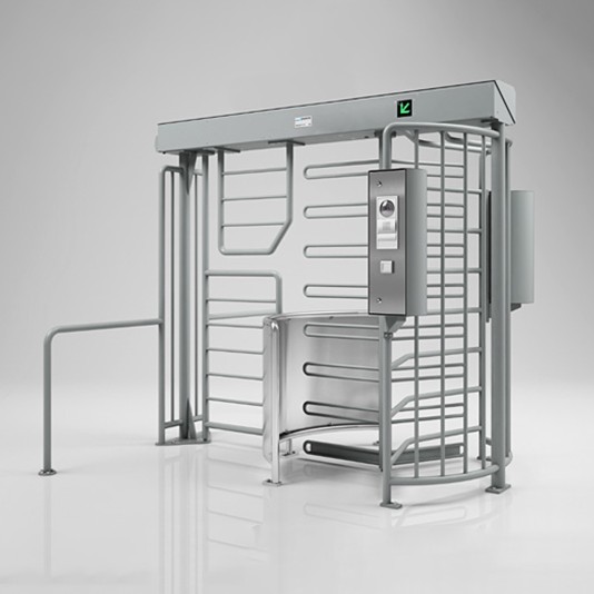 Magnetic AutoControl MPB Full-Height Pedestrian Rotary Turnstile with Combination Motorized Bicycle Gate (240V) - Powder Coated RAL7042, Bicycle Door SS316