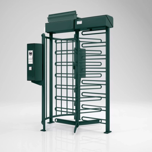 Magnetic Full-Height Turnstile Single-Lane Electro-Mechanical; Fully Powder Coated In RAL 6005