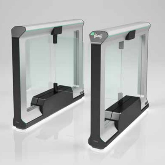 Magnetic Pedestrian mWing End B Wing Action Gate With 35" Glass Panel (36.2" Passage Width)