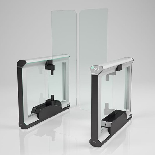 Magnetic Pedestrian mWing Transaction Wing Action Gate With 71" Glass Panel (23.6" Left, 36.2" Right Passage Width)