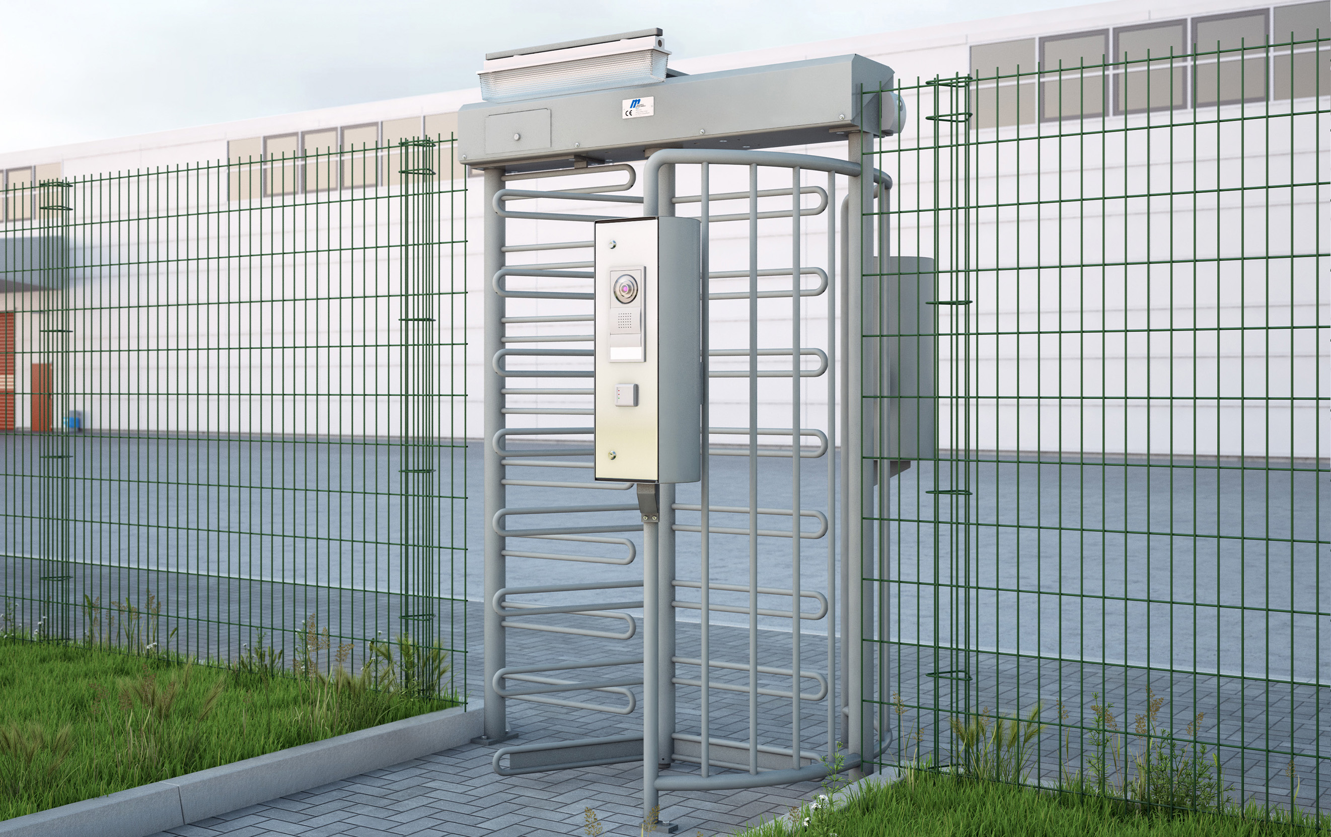 Installation photo of the MPT Dual Lane Turnstile by Magnetic Autocontrol